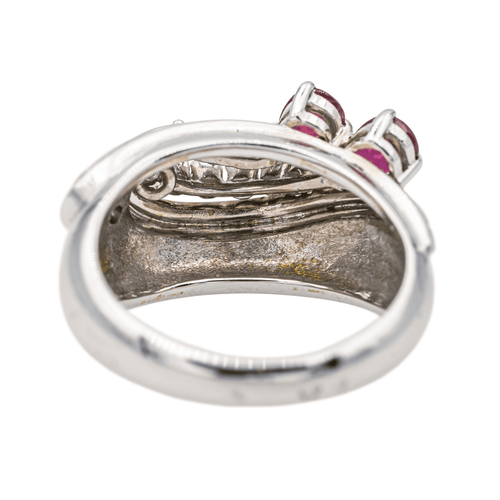 Bague 51 Bague en platine et or blanc 18 carats rubis et diamants 58 Facettes 578014CD