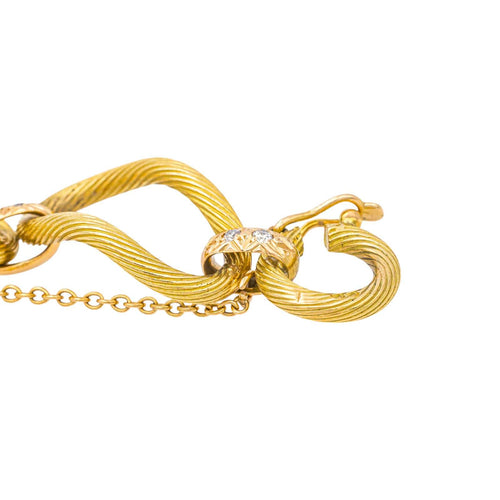 Bracelet Bracelet vintage en or jaune et or rose 18 carats avec diamants 58 Facettes 578078CD