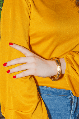 Bracelet Bracelet jonc style bambou en or jaune 18 carats 58 Facettes 578090CD