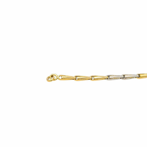 Collier Collier maille épi ras du cou en or jaune et blanc 18 carats 58 Facettes 578112CD