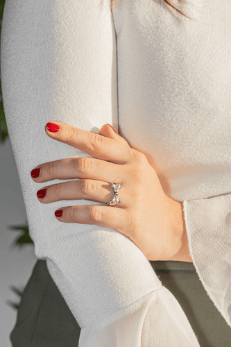 Bague 53 Bague nœud en or blanc 18 carats 58 Facettes 578153CD