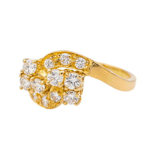 Bague 56 Bague en or jaune 18 carats sertie de diamants 58 Facettes 578214CD