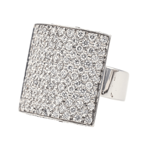 Bague 56 Bague pavée de diamants en or blanc 18 carats 58 Facettes 578262CD