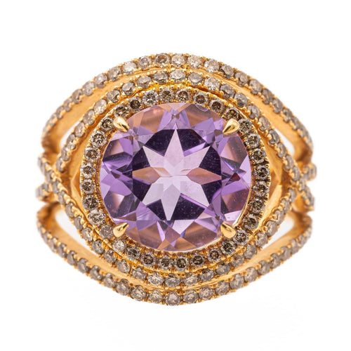 Bague 52 Eternamé Éternelle - Bague en or jaune avec améthyste et diamants 58 Facettes 578282CD