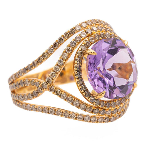 Bague 52 Eternamé Éternelle - Bague en or jaune avec améthyste et diamants 58 Facettes 578282CD