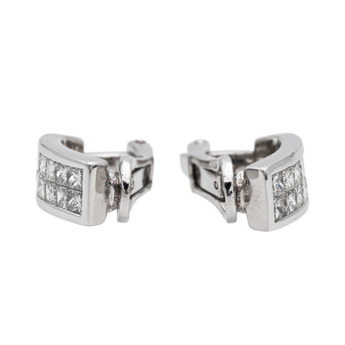 Boucles d'oreilles Boucles d'oreilles en or blanc 18 carats et diamants 58 Facettes 578310CD