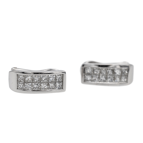 Boucles d'oreilles Boucles d'oreilles en or blanc 18 carats et diamants 58 Facettes 578310CD