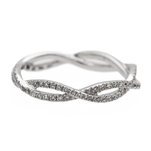 Bague 53 Eternamé Entrelacs - Bague en or blanc 18 carats et diamants 58 Facettes 578314CD