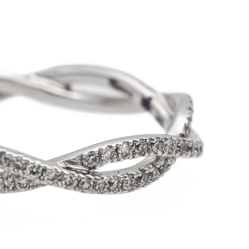 Bague 53 Eternamé Entrelacs - Bague en or blanc 18 carats et diamants 58 Facettes 578314CD