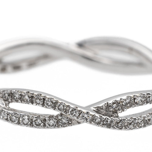Bague 53 Eternamé Entrelacs - Bague en or blanc 18 carats et diamants 58 Facettes 578314CD
