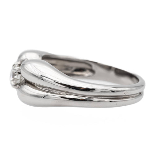 Bague 54 Bague solitaire en or blanc 18 carats avec diamant 0,32 ct 58 Facettes 578383CD