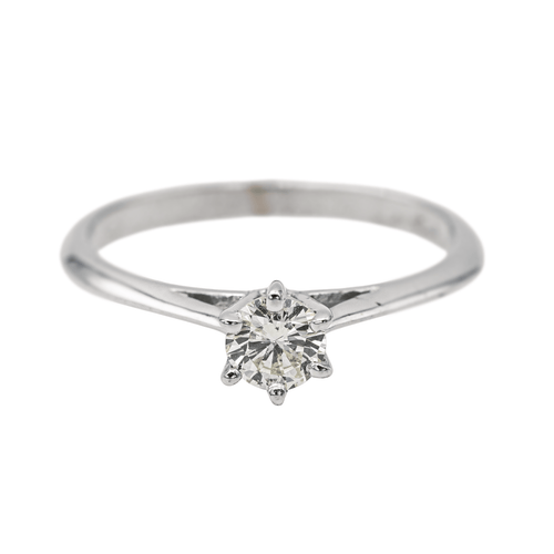 Bague 50 Bague solitaire en or blanc 18 carats avec diamant 0,25 ct 58 Facettes 578390CD