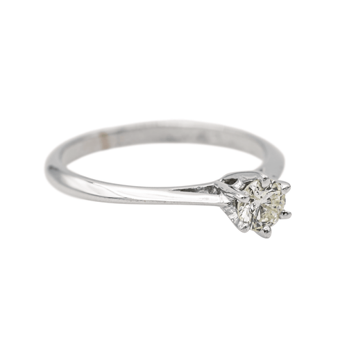 Bague 50 Bague solitaire en or blanc 18 carats avec diamant 0,25 ct 58 Facettes 578390CD