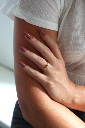 Bague 56 Bague solitaire - Diamant taille brillant en or jaune 18 carats 58 Facettes 578402CD