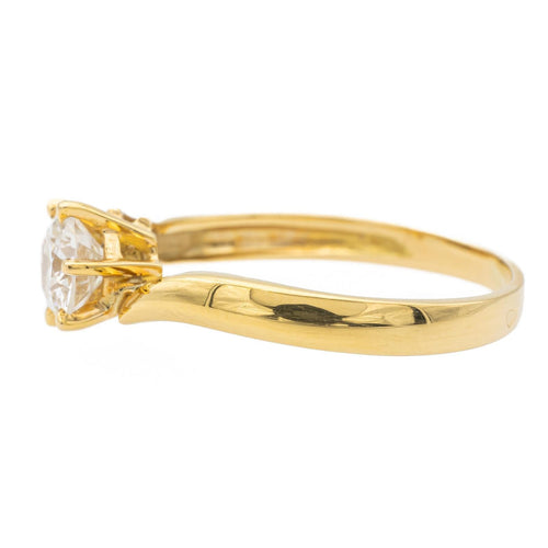 Bague 56 Bague solitaire - Diamant taille brillant en or jaune 18 carats 58 Facettes 578402CD