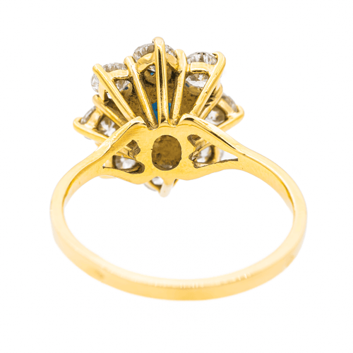 Bague 55 Bague en or jaune 18 carats avec saphir et diamants 58 Facettes 578410CD