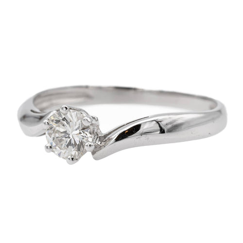 Bague 56 Bague solitaire en or blanc 18 carats avec diamant 58 Facettes 578416CD