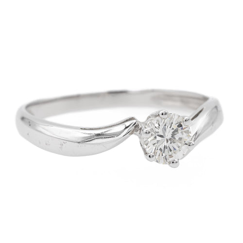 Bague 56 Bague solitaire en or blanc 18 carats avec diamant 58 Facettes 578416CD