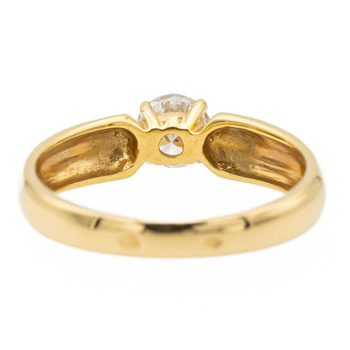 Bague 55 Bague solitaire en or jaune 18 carats avec diamant taille brillant 58 Facettes 578417CD