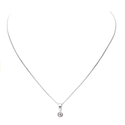 Collier Collier chaîne et pendentif en or blanc 18 carats avec diamant 58 Facettes 578624CD