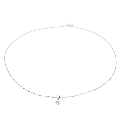 Collier Collier chaîne et pendentif en or blanc 18 carats avec diamant 58 Facettes 578624CD