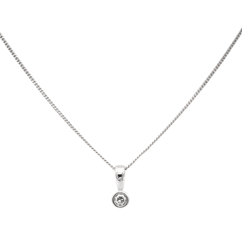 Collier Collier chaîne et pendentif en or blanc 18 carats avec diamant 58 Facettes 578624CD