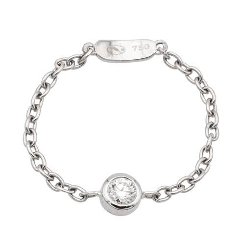 Bague 54 Bague chaînette en or blanc 18 carats avec diamant 58 Facettes 578663RV