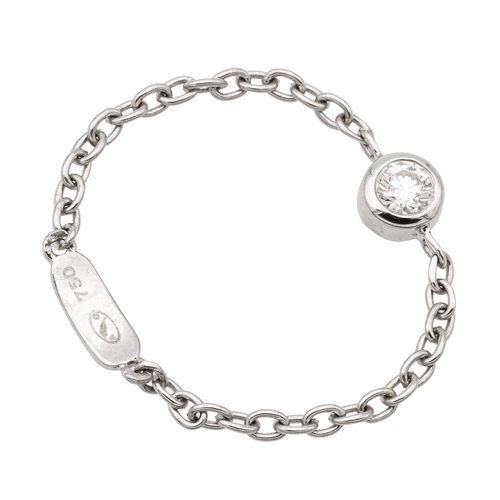 Bague 54 Bague chaînette en or blanc 18 carats avec diamant 58 Facettes 578663RV