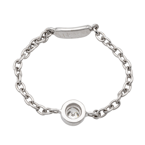 Bague 54 Bague chaînette en or blanc 18 carats avec diamant 58 Facettes 578663RV