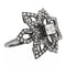 Bague 55 Bague fleur en or noir 18 carats et diamants 58 Facettes 578700RV