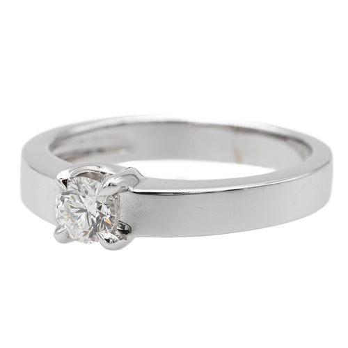 Bague 53 Bague solitaire en or blanc 18 carats avec diamant brillant 58 Facettes 578708RV