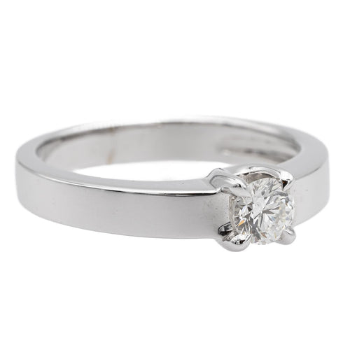 Bague 53 Bague solitaire en or blanc 18 carats avec diamant brillant 58 Facettes 578708RV