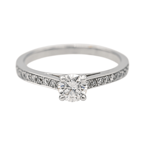 Bague 53 Bague solitaire en or blanc 18 carats et diamants 58 Facettes 578713RV
