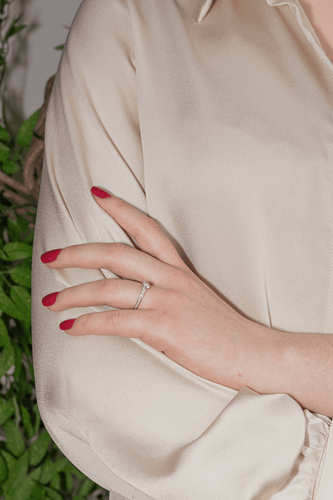 Bague 53 Bague solitaire en or blanc 18 carats et diamants 58 Facettes 578713RV