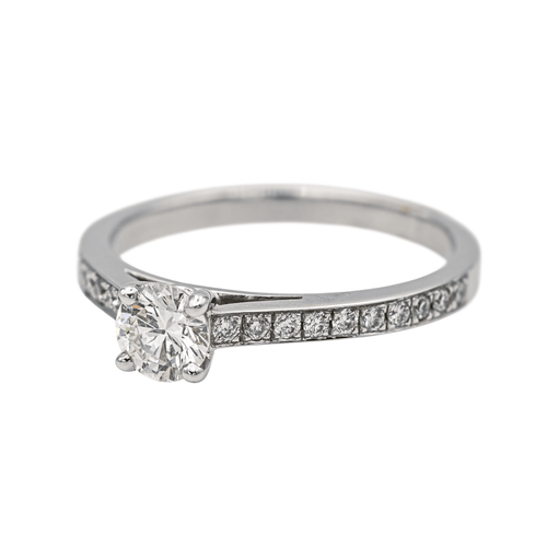 Bague 53 Bague solitaire en or blanc 18 carats et diamants 58 Facettes 578713RV