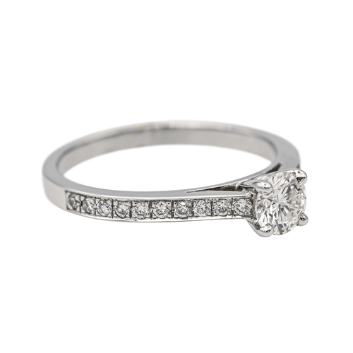 Bague 53 Bague solitaire en or blanc 18 carats et diamants 58 Facettes 578713RV