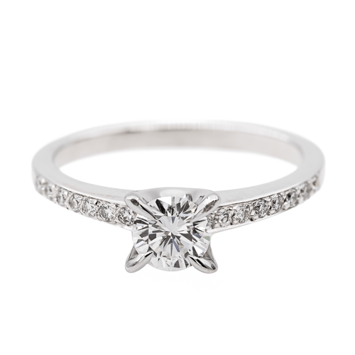 Bague 52 Bague solitaire en or blanc 18 carats et diamants 58 Facettes 578746RV