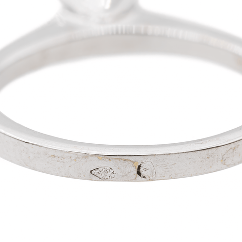 Bague 52 Bague solitaire en or blanc 18 carats et diamants 58 Facettes 578746RV