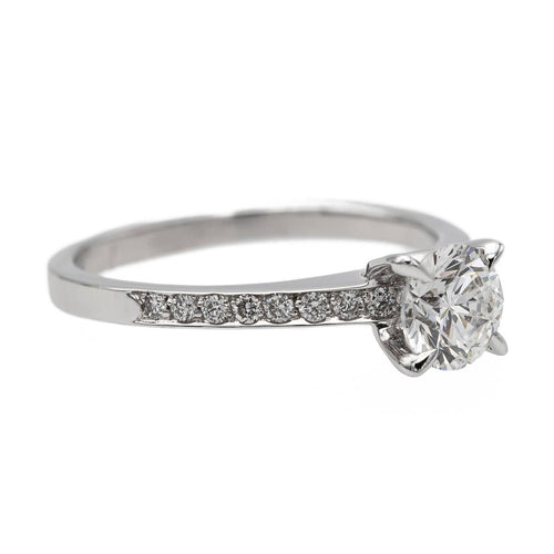 Bague 52 Bague solitaire en or blanc 18 carats avec diamants 0,86 ct 58 Facettes 578747RV