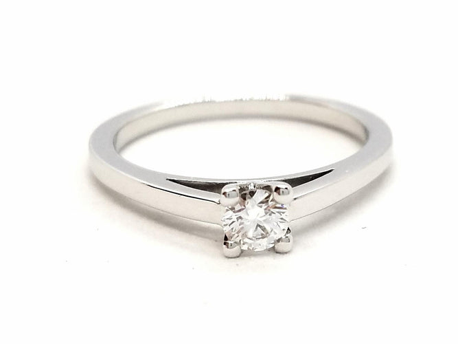 Bague 53 Bague solitaire en or blanc 18 carats avec diamant 0,20 ct 58 Facettes 578751RV