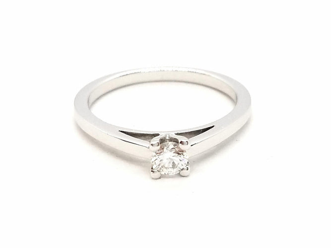 Bague 53 Bague solitaire en or blanc 18 carats avec diamant 0,20 ct 58 Facettes 578751RV