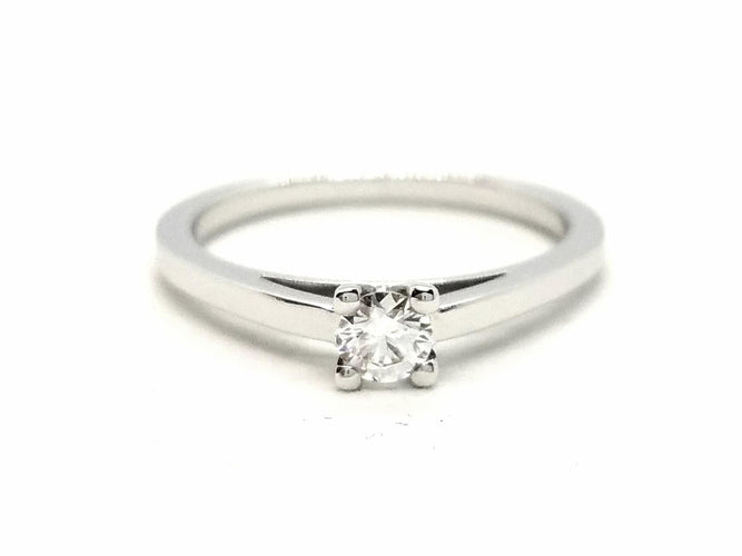 Bague 53 Bague solitaire en or blanc 18 carats avec diamant 0,20 ct 58 Facettes 578751RV