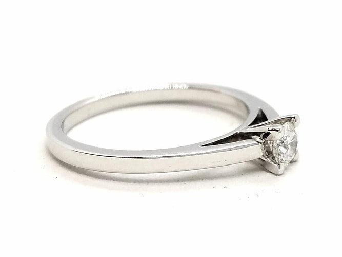 Bague 53 Bague solitaire en or blanc 18 carats avec diamant 0,20 ct 58 Facettes 578751RV