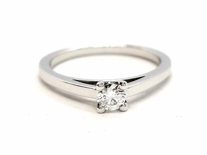 Bague 53 Bague solitaire en or blanc 18 carats avec diamant 0,20 ct 58 Facettes 578751RV