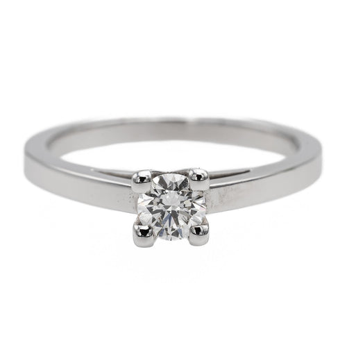 Bague 53 Bague solitaire en or blanc 18 carats avec diamant brillant 0,30 ct 58 Facettes 578752RV
