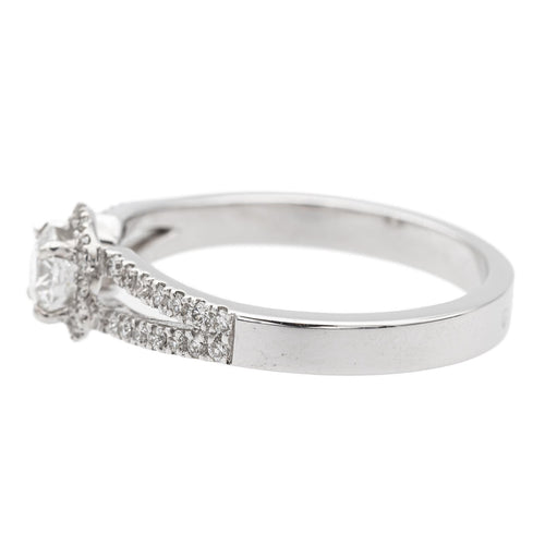 Bague 54 Bague solitaire en or blanc 18 carats avec diamants 0,68 ct 58 Facettes 578756RV