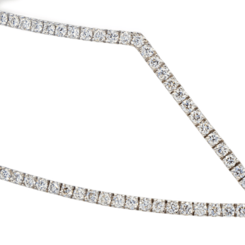 Collier Collier graphique ras-de-cou en or blanc 18 carats et diamants 58 Facettes 578797RV