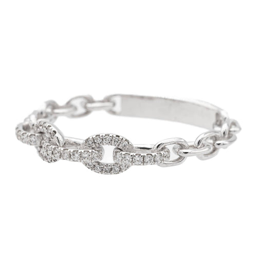 Bague 54 Bague en or blanc 18 carats pavée de diamants taille brillant 58 Facettes 578805RV