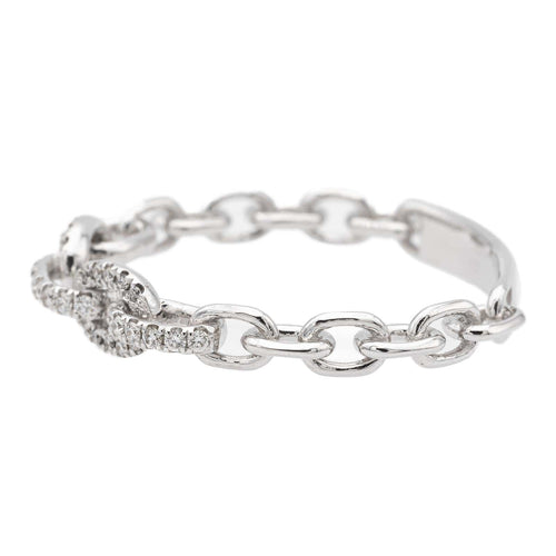 Bague 54 Bague en or blanc 18 carats pavée de diamants taille brillant 58 Facettes 578805RV