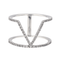 Bague 53 Bague graphique en or blanc 18 carats et diamants 58 Facettes 578818RV